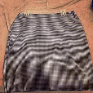 Black and white checked skirt